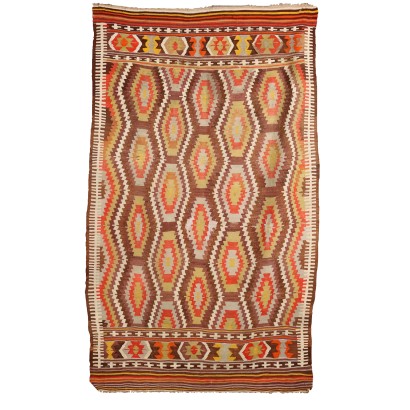 Tapis Vintage Kilim Turquie 260x155 cm Coton Noeud Fin Années 50