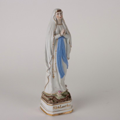 Anrike Skulptur Heilige Jungfrau von Lourdes Vitrine aus Glas \'900