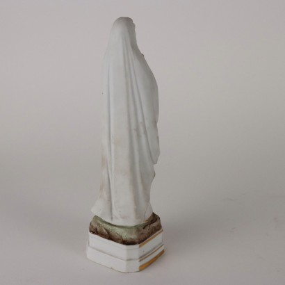 Anrike Skulptur Heilige Jungfrau von Lourdes Vitrine aus Glas \'900