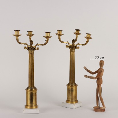 Coppia di Candelabri in Stile Impero