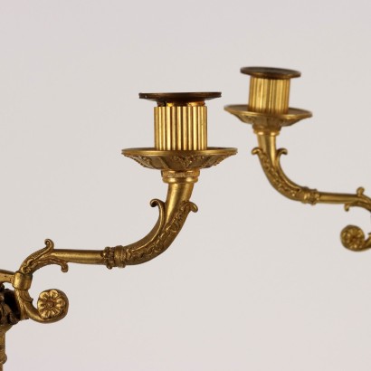 Paar Kerzenhalter Empire Stil Italien Anfang XX Jhd Bronze Antike