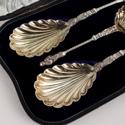 Service of 3 British Silver Spoons London Late XIX Century Antiques