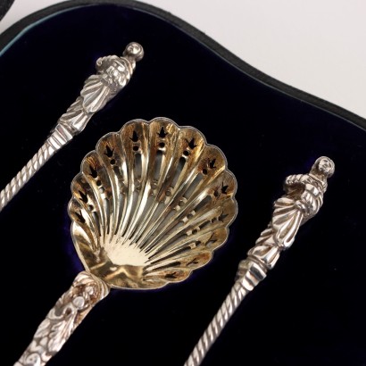 Service of 3 British Silver Spoons London Late XIX Century Antiques