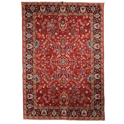 Tapis Vintage Asiatique 290x202 cm Coton Laine Noeud Gros Années 90