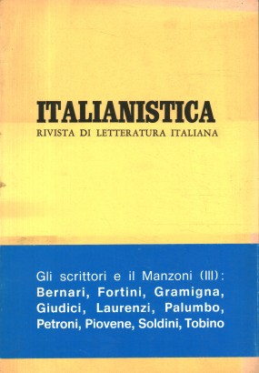 Italianistica: rivista di letteratura italiana. Anno II n.3 (settembre-dicembre) 1973