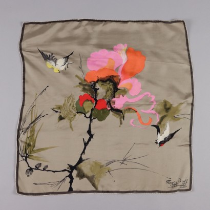 Vintage Scarf by Maggie Rouff Silk Paris '900 Dove Grey