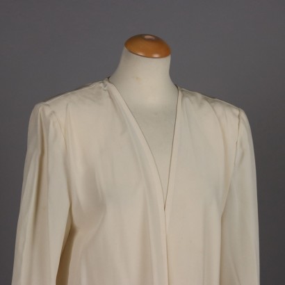 Vintage Jacket by Mila Schön Silk Size 14 Creamy Color Milan 1980s