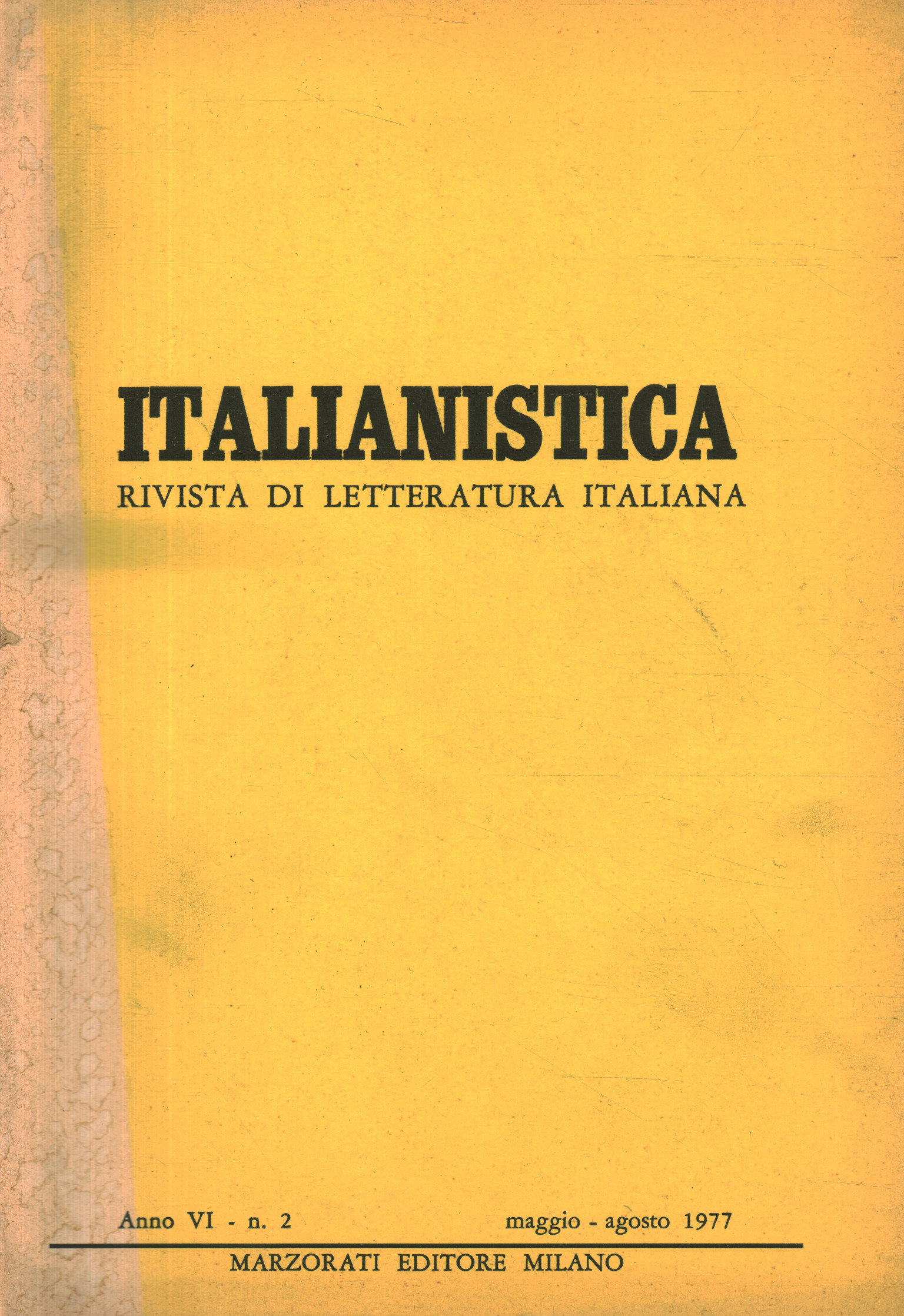 Italianistica: rivista di letteratura ital