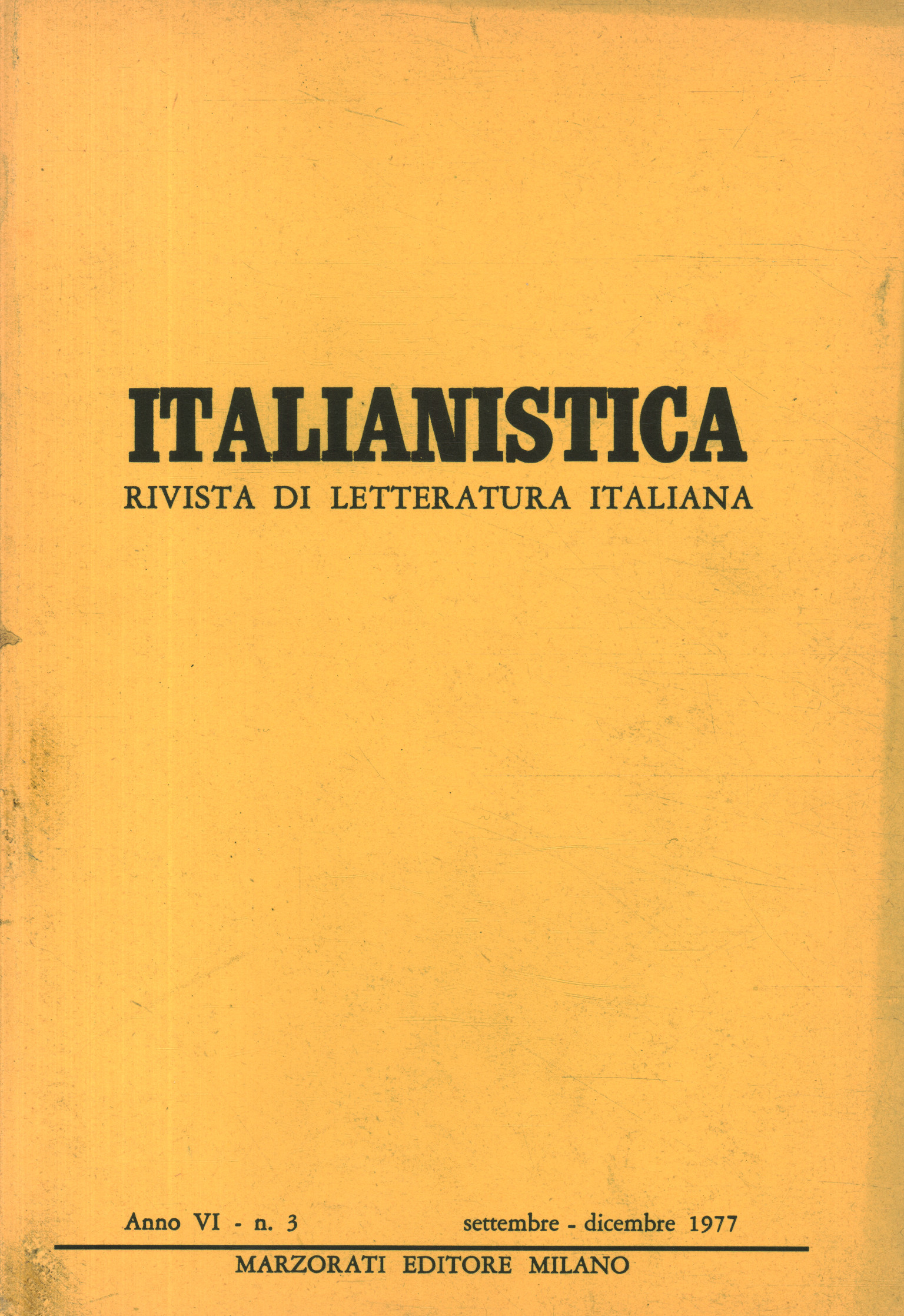 Italianistica : revue de littérature italienne