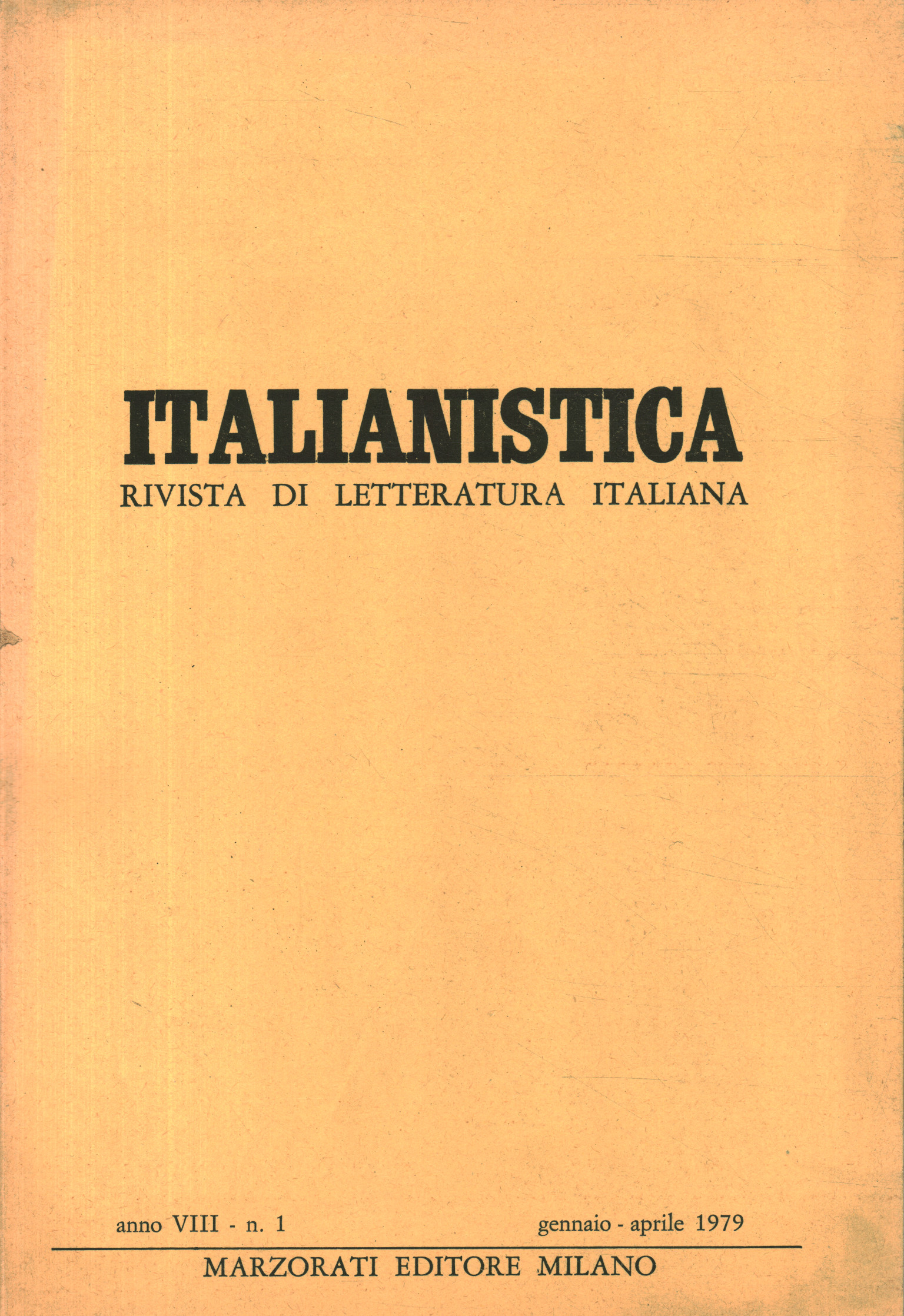 Italianistica: Zeitschrift für italienische Literatur