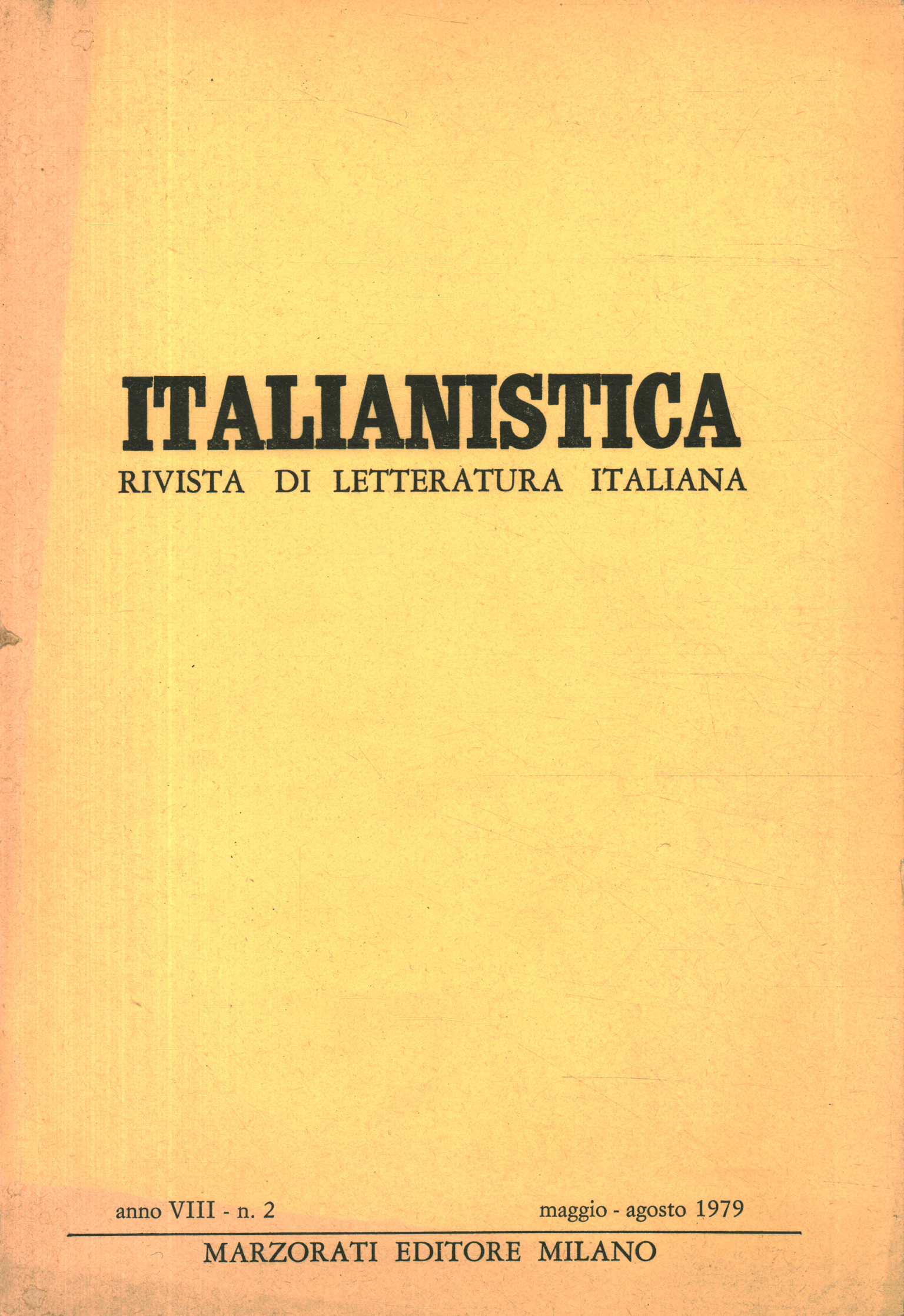 Italianistica: Zeitschrift für italienische Literatur