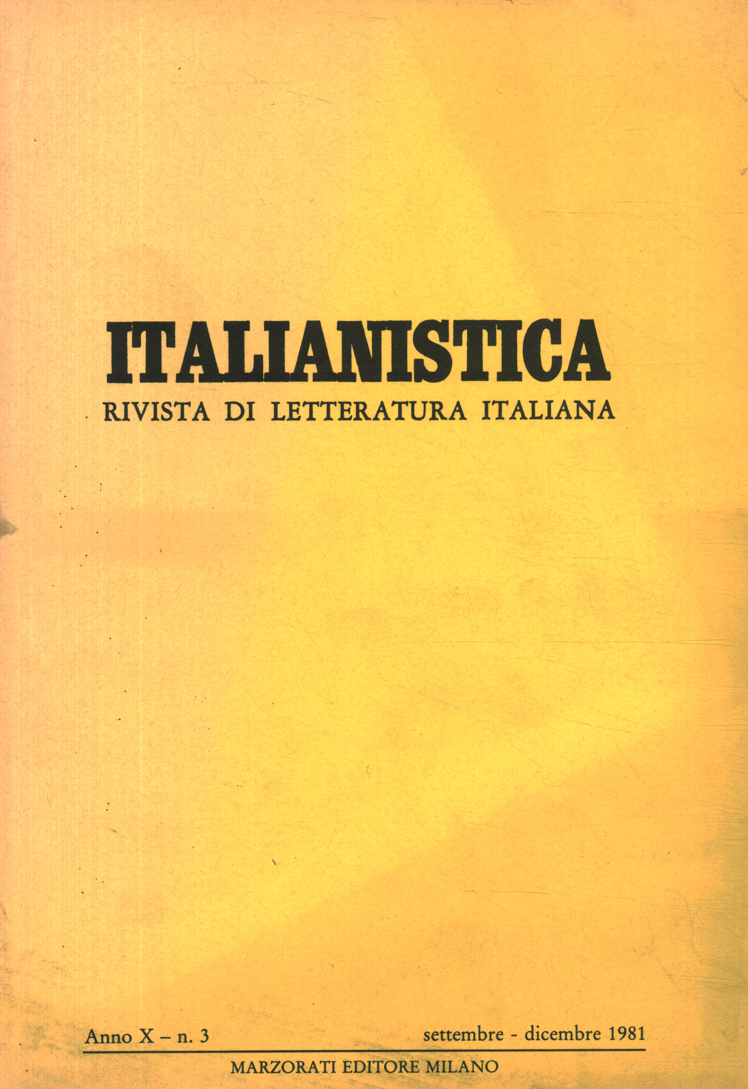 Italianistica: rivista di letteratura ital