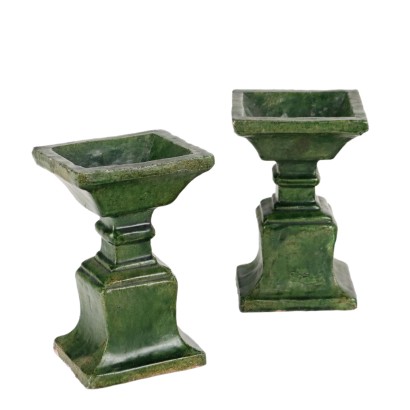 antiquariato, ceramica, antiquariato ceramica, ceramica antica, ceramica antica italiana, ceramica di antiquariato, ceramica neoclassico, ceramica del 800,Coppia di Candelieri