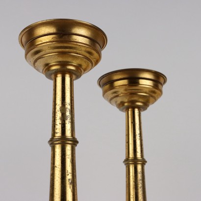 Pair of Gilded Bronze Candlesticks