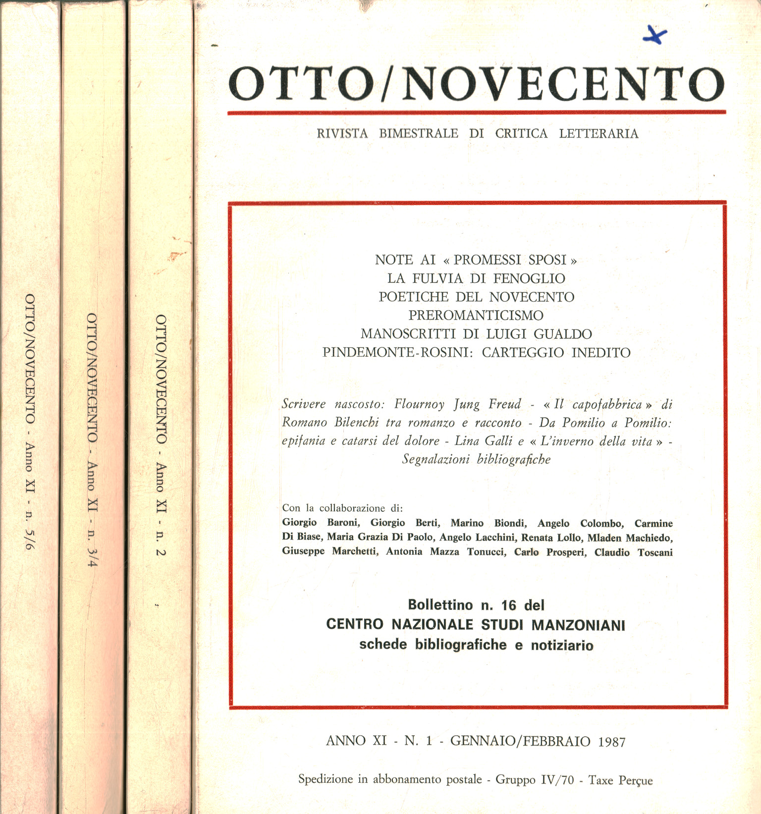 Otto/Novecento: rivista bimestrale di crit