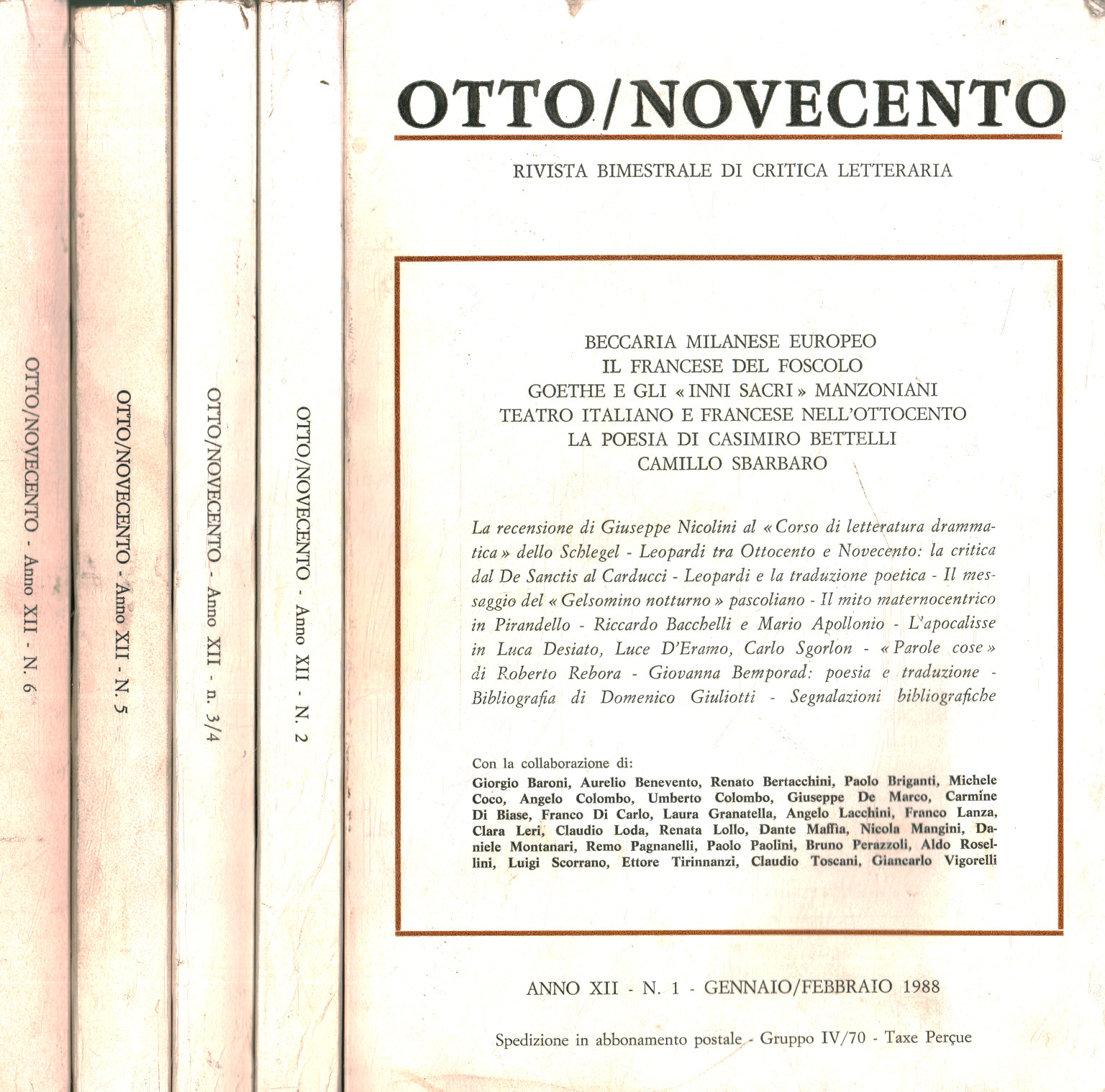 Otto/Novecento: bimonthly review of crit