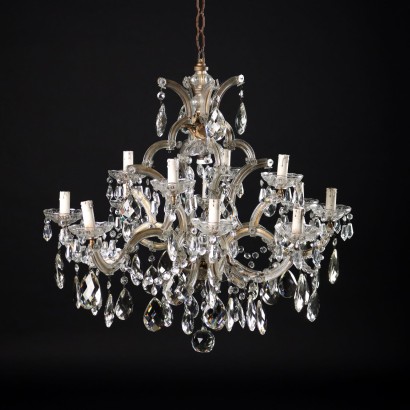 Ancient Chandelier Maria Theresa '900 Metal Strucuture Crystal Necklac