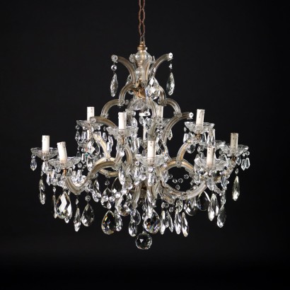 Antique Chandelier Maria Theresa '900 Metal Strucuture Crystal