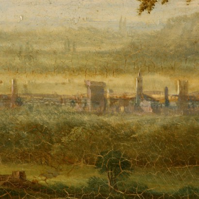 Italian landscape painting with figures,Italian landscapes with figures