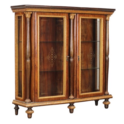 Vitrine im Empire Stil \'900 Walnuss Holz Geschnitzer Ahorne