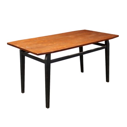 Table Vintage Italie Années 60 Bois Teinté Plateau Plaqué