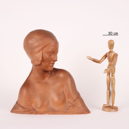 Terracotta female bust