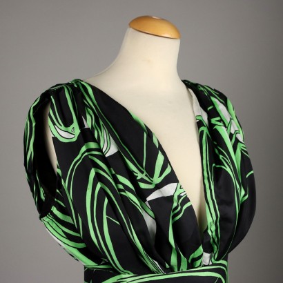 Vintage Black and Green Dress