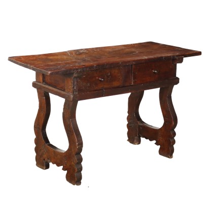 Table de Réfectoire Ancienne Baroque Début du '700 Bois de Hêtre Noyer