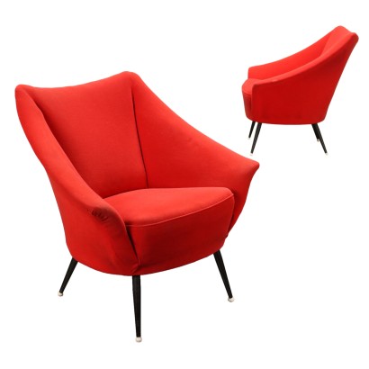 Vintage Sessel 50er-60er Jahre Beine Metall Stoff Feder Polsterung