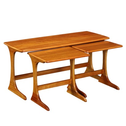 Drei englische Couchtische aus den 1960er Jahren Buchenholz Teakholzfu