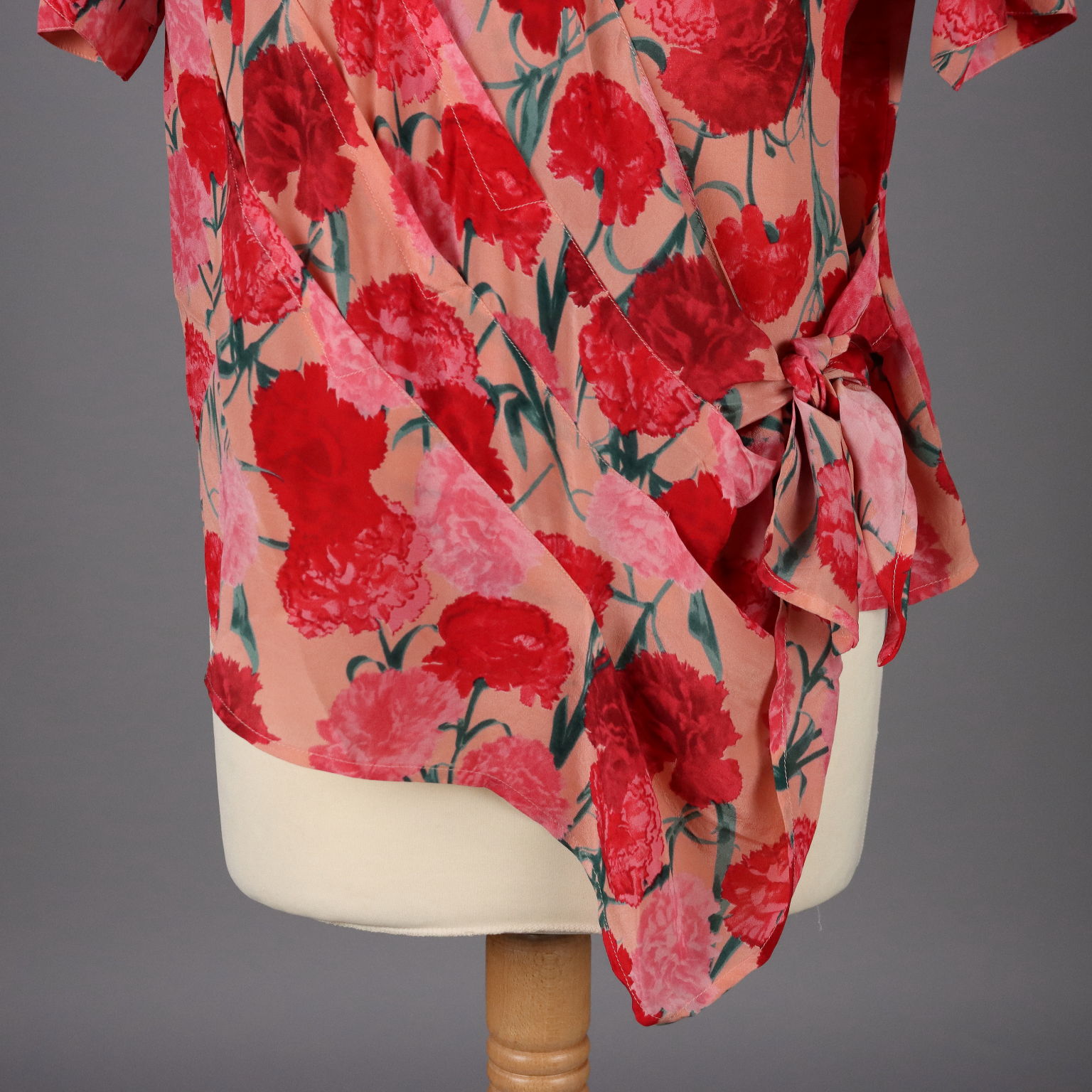 Ferr Camicia Vintage Floreale Anni 80 Taglia 42 Pura Seta Stampata