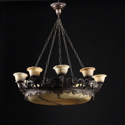 Decò chandelier in alabaster ,Decò chandelier in alabaster