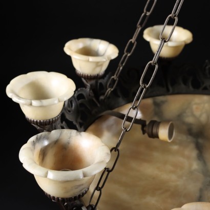 Decò chandelier in alabaster ,Decò chandelier in alabaster