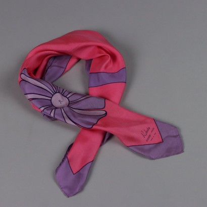 Vintage Scarf Roberta di Camerino 1960s-70s Pure Silk Fuchsia Violet