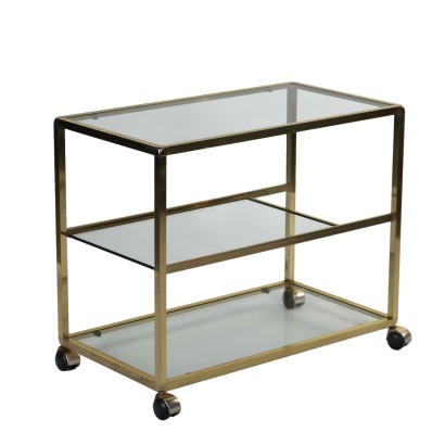 Vintage Service Trolley from the 70s-80s Brass Glass Furnishing