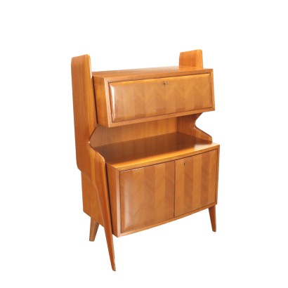 Meuble Vintage des Années 50 Bois Plaqué en Acajou Volet Abattant