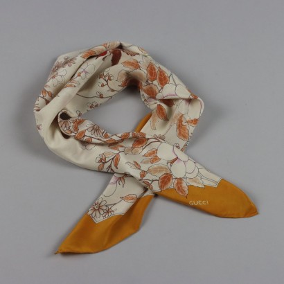 Vintage Gucci Schal der 1960er Jahre Seide Blumendekorationen