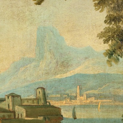 Dipinto di Paesaggio con Rovine e f,Paesaggio con rovine e figure,Dipinto di Paesaggio con Rovine e Figu