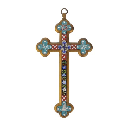 Bronze Crucifix with Micromosaic