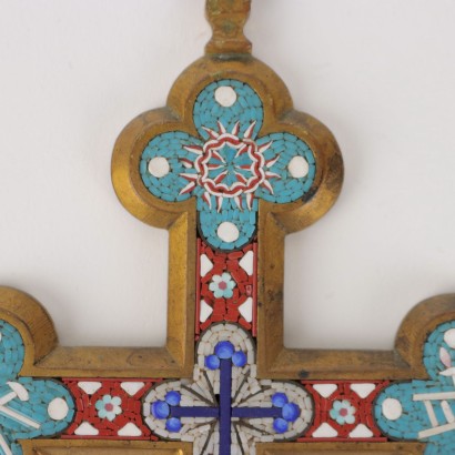 Bronze Crucifix with Micromosaic