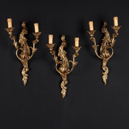 Trio of Carved Wood Appliques