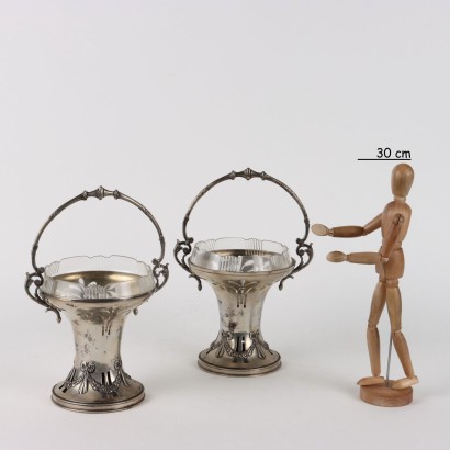 Pair of Silver and Glass Cake Stands