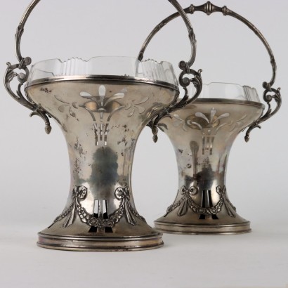 Pair of Silver and Glass Cake Stands