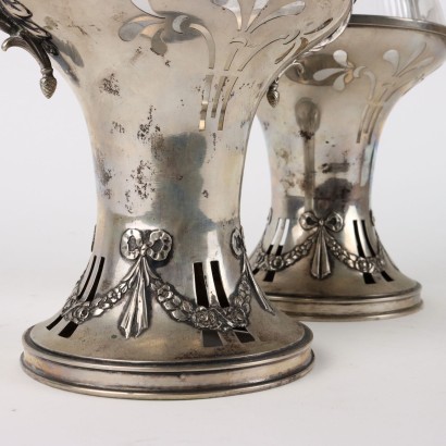 Pair of Silver and Glass Cake Stands