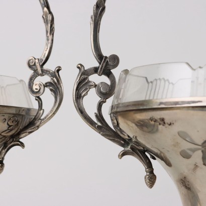 Pair of Silver and Glass Cake Stands