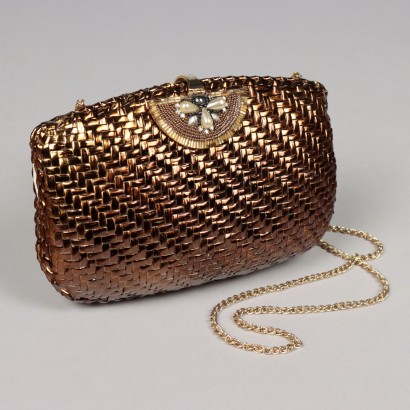 Vintage Rodo Pochette Florence 1960s-70s Copper Painted Rattan