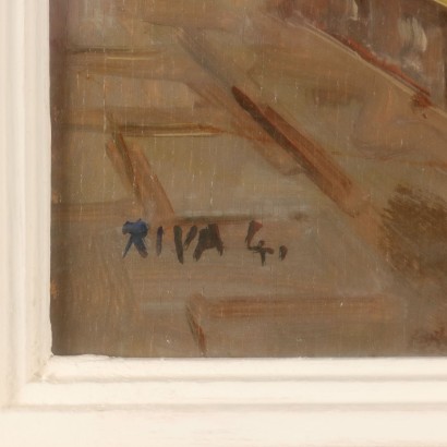 Dipinto firmato Giovanni Riva ,Veduta del Naviglio di Milano,Giovanni Riva,Giovanni Riva,Giovanni Riva,Giovanni Riva