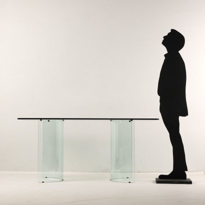 Table en verre des années 80