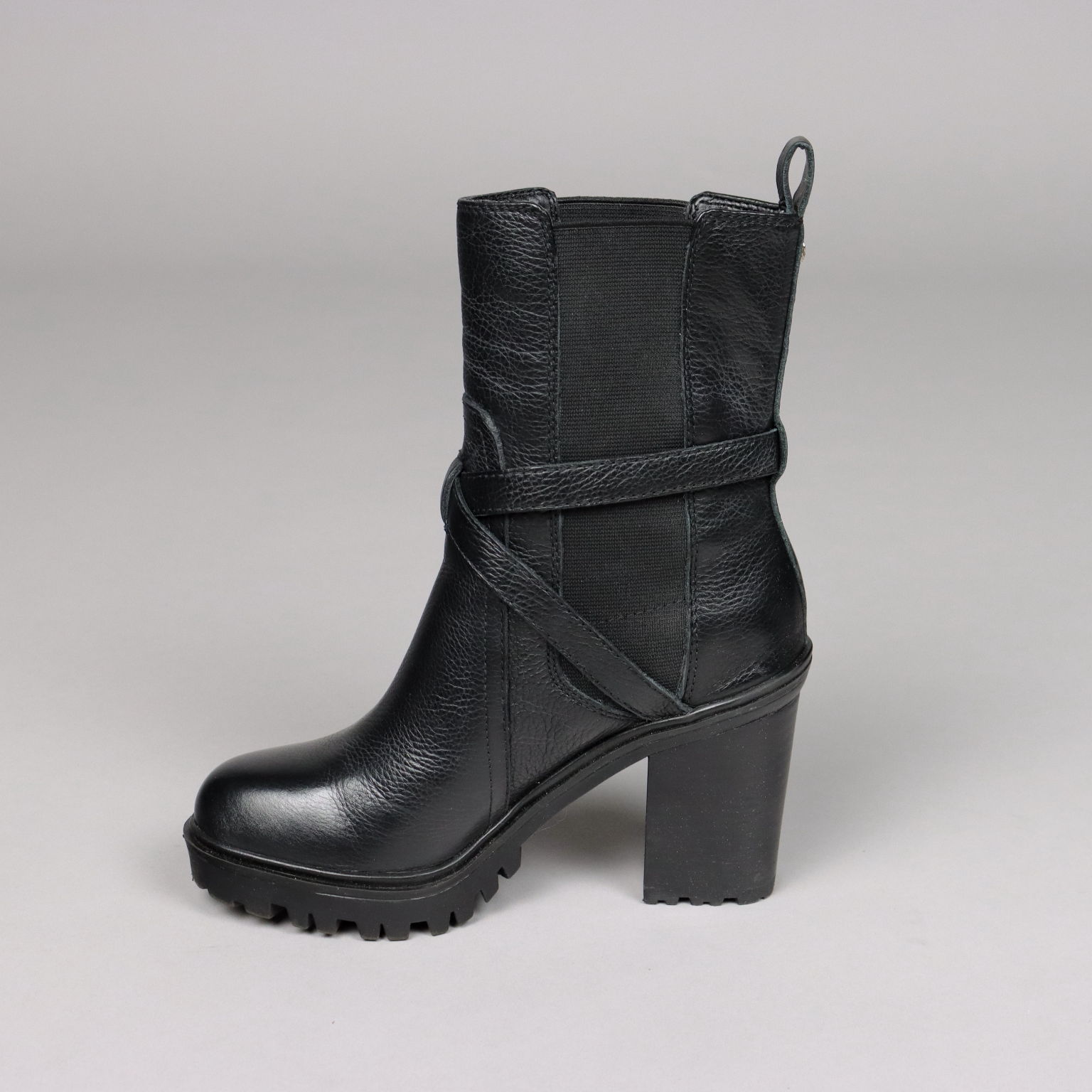 Guess Stivaletto Second Hand Misura 37 Pelle nera Fibbie Intrecciate