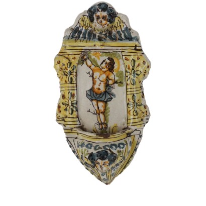 Acquasantiera in Ceramica Maiolicata Manifattura Laterza Puglia